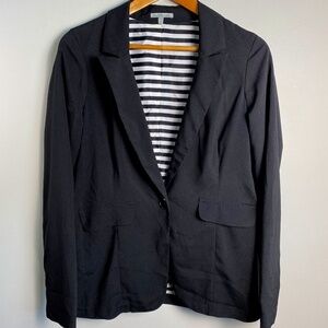 Charlotte Russe Women's Black Long Sleeve Lightweight Single Button Blazer Top L